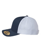 YP Classics 6606R, Sustainable Retro Trucker Cap, Navy/ White