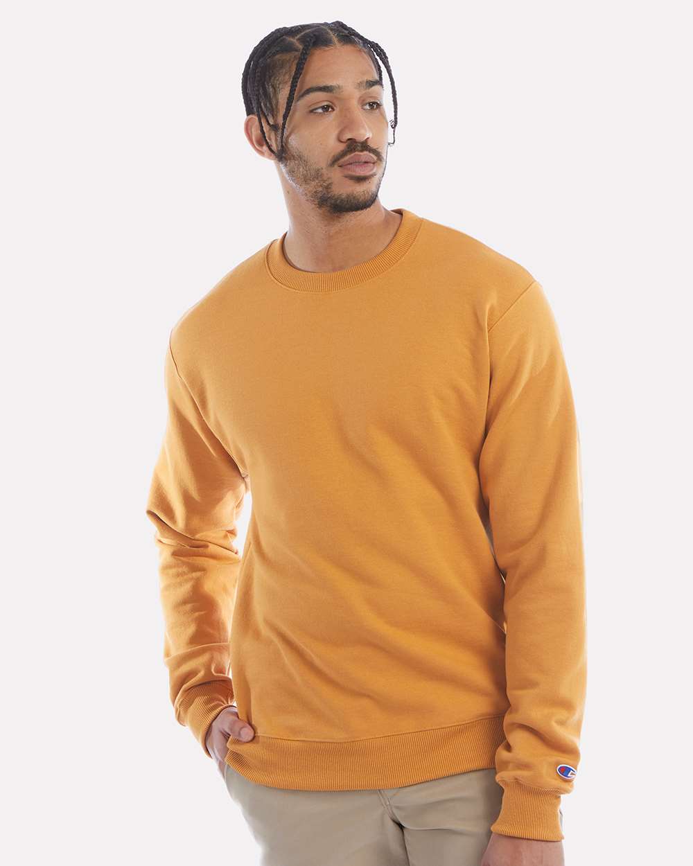 Champion S600, Unisex Powerblend Crewneck Sweatshirt, Gold Glint