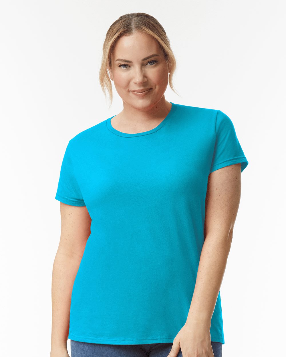Gildan 10652, 880 Women's Softstyle Lightweight T-shirt, Caribbean Blue