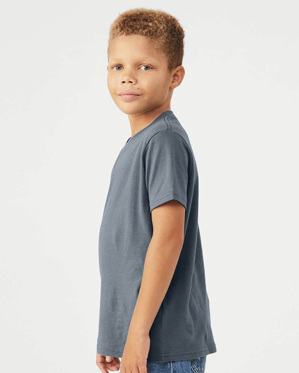 BELLA + CANVAS 3001Y, T-Shirts - Premium, Steel Blue