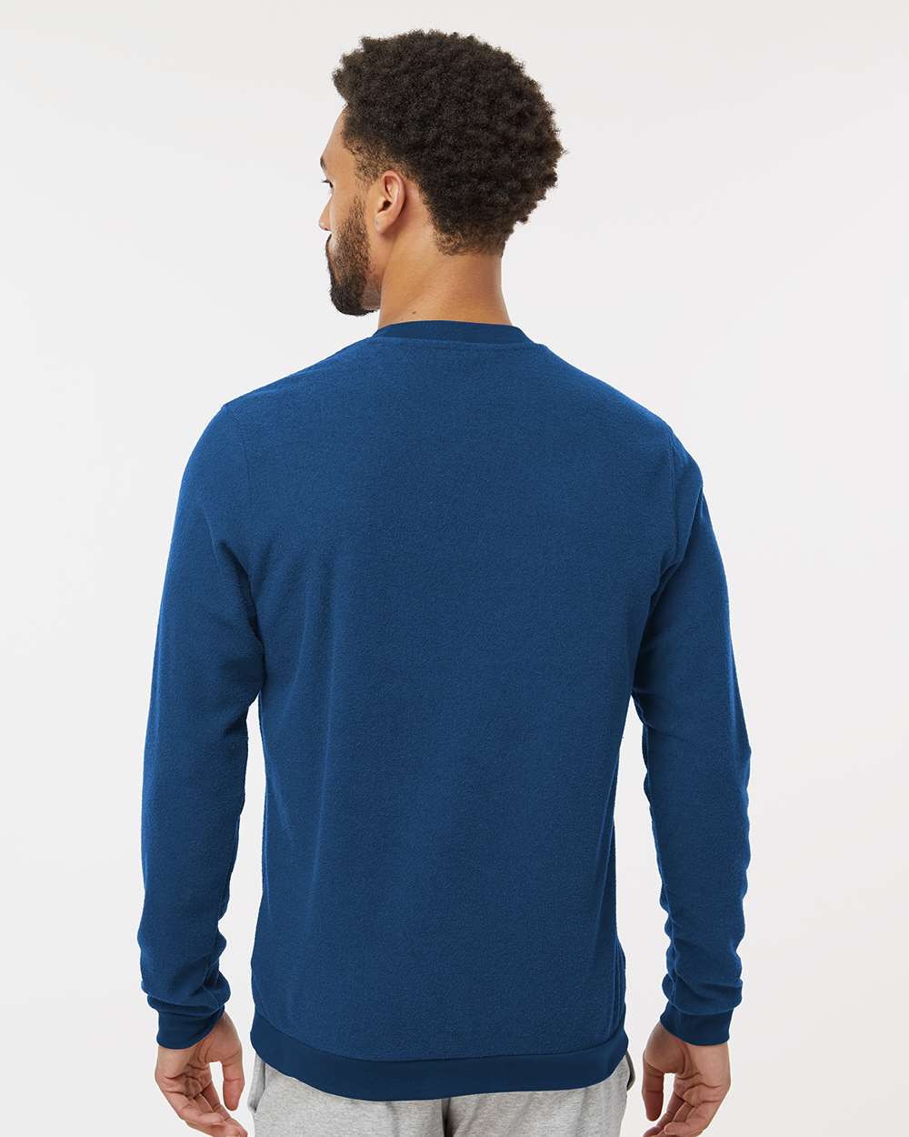 Adidas A586, Men's Terry Loop Crewneck Sweatshirt, Collegiate Navy