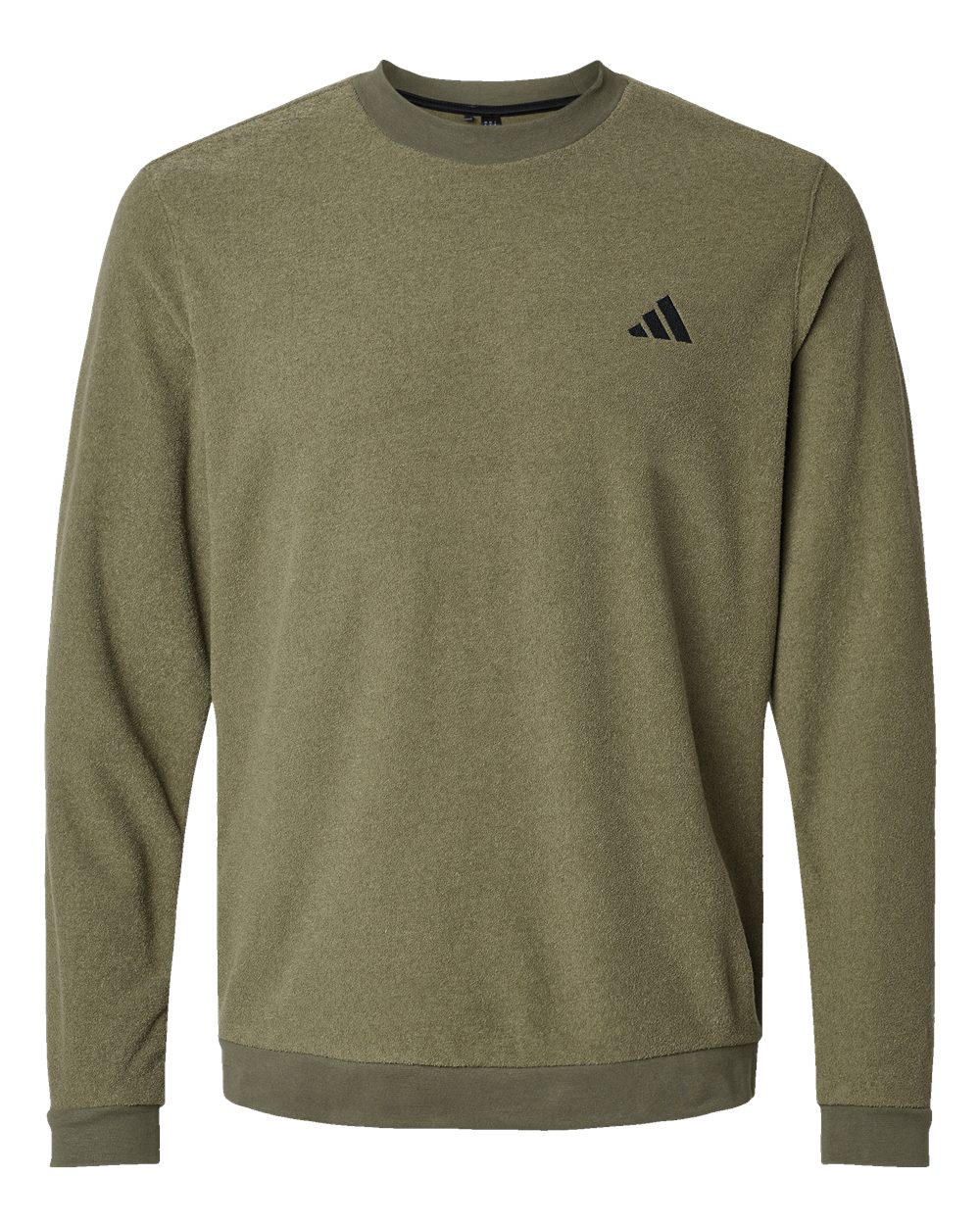 Adidas A586, Men's Terry Loop Crewneck Sweatshirt, Olive Strata
