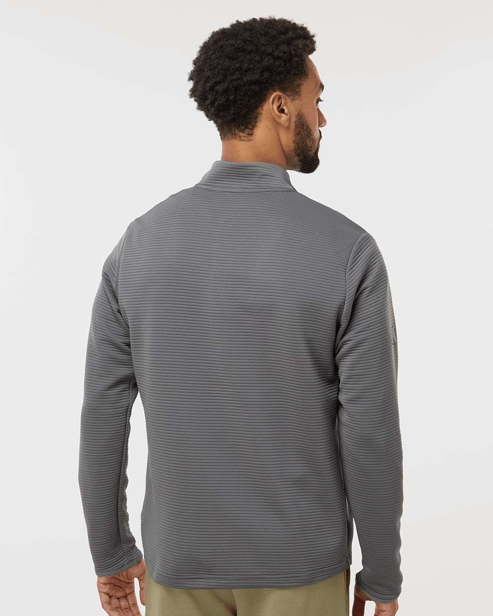 Adidas A588, Men's Spacer Quarter-zip Pullover, Grey Five