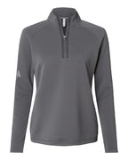 Adidas A589, Women's Spacer Quarter-zip Pullover, Grey Five