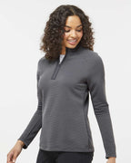 Adidas A589, Women's Spacer Quarter-zip Pullover, Grey Five
