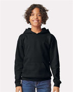 Gildan SF500B, Youth Softstyle Midweight Hooded Sweatshirt, Black