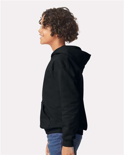 Gildan 11668, Sf500b Youth Softstyle Midweight Hooded Sweatshirt, Black