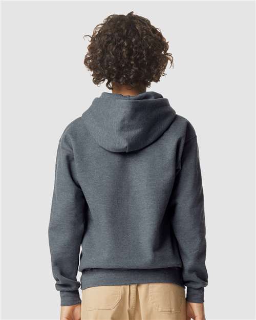 Gildan 11668, Sf500b Youth Softstyle Midweight Hooded Sweatshirt, Dark Heather