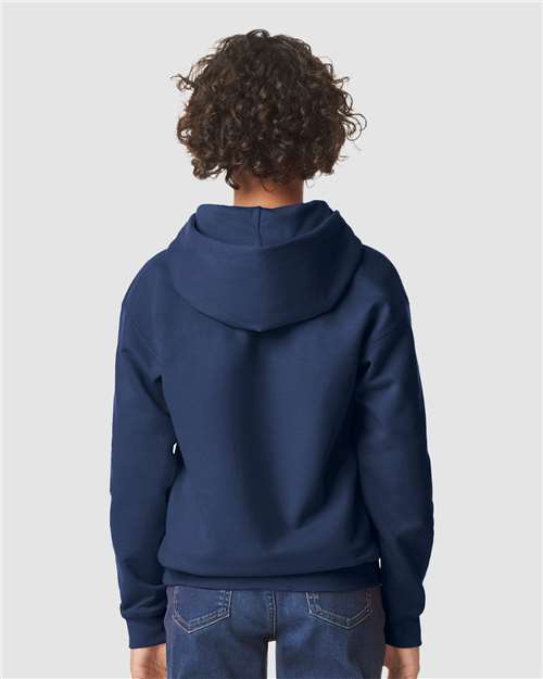 Gildan 11668, Sf500b Youth Softstyle Midweight Hooded Sweatshirt, Navy