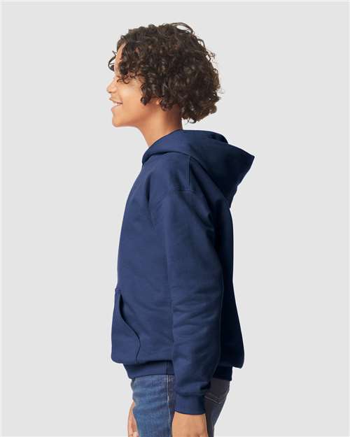 Gildan 11668, Sf500b Youth Softstyle Midweight Hooded Sweatshirt, Navy