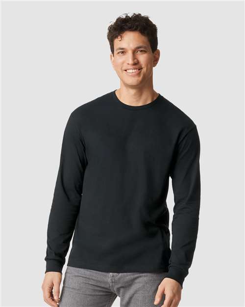 Gildan 11669, 64440cvc Unisex Softstyle Cvc Long Sleeve T-shirt, Pitch Black