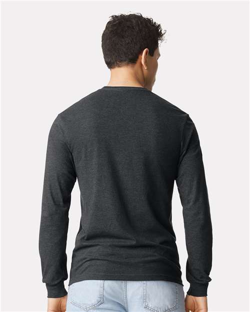 Gildan 11669, 64440cvc Unisex Softstyle Cvc Long Sleeve T-shirt, Pitch Black Mist