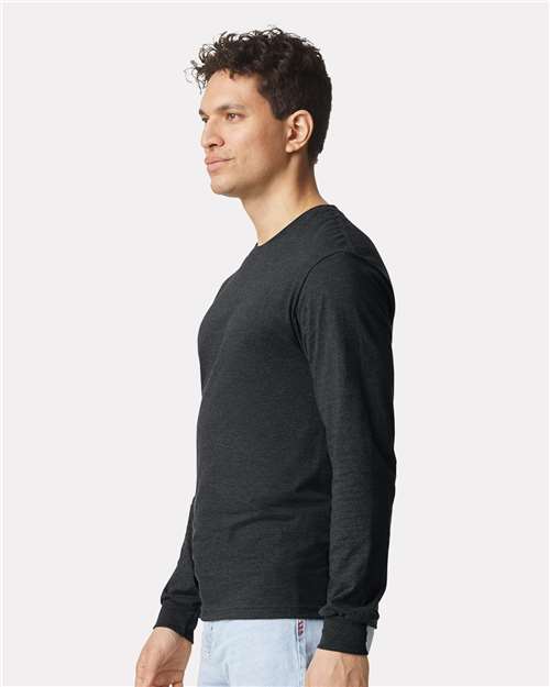 Gildan 11669, 64440cvc Unisex Softstyle Cvc Long Sleeve T-shirt, Pitch Black Mist