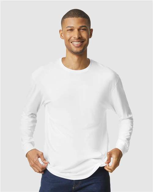 Gildan 11669, 64440cvc Unisex Softstyle Cvc Long Sleeve T-shirt, White