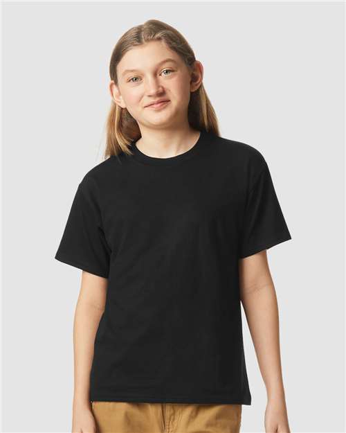 Gildan 11671, 64000bcvc Youth Softstyle Cvc T-shirt, Pitch Black
