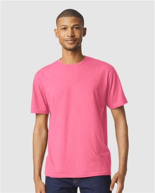 Gildan 64000CVC, Unisex Softstyle Cvc T-shirt, Pink Lemonade Mist