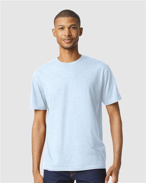 Gildan 64000CVC, Unisex Softstyle Cvc T-shirt, Light Blue Mist
