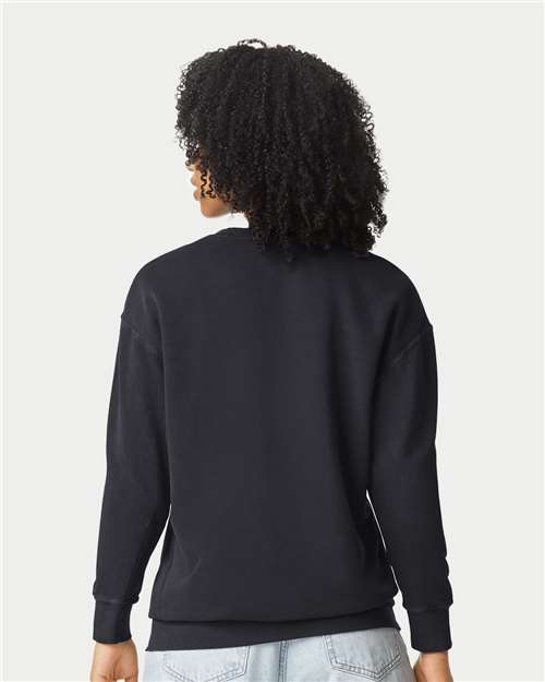 Comfort Colors 1466, Unisex Garment-dyed Lightweight Crewneck Sweatshirt, Black