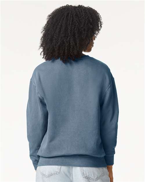 Comfort Colors 1466, Unisex Garment-dyed Lightweight Crewneck Sweatshirt, Blue Jean