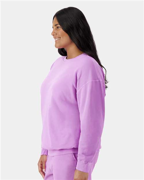Comfort Colors 1466, Unisex Garment-dyed Lightweight Crewneck Sweatshirt, Neon Violet