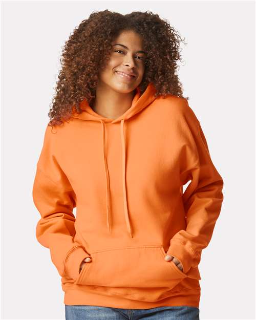 Gildan SF500, Unisex Softstyle Midweight Hooded Sweatshirt, Tangerine