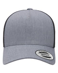 YP Classics 6506, Five-panel Retro Trucker Cap, Heather/ Black