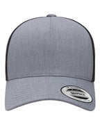 YP Classics 6506, Five-panel Retro Trucker Cap, Heather/ Black