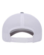 YP Classics 6506, Five-panel Retro Trucker Cap, Heather/ White