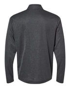 Adidas A593, Men's Space Dyed Quarter-zip Pullover, Black Melange