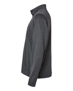Adidas A593, Men's Space Dyed Quarter-zip Pullover, Black Melange