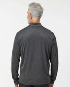Adidas A593, Men's Space Dyed Quarter-zip Pullover, Black Melange