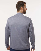 Adidas A593, Men's Space Dyed Quarter-zip Pullover, Collegiate Navy Melange