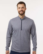 Adidas A593, Men's Space Dyed Quarter-zip Pullover, Collegiate Navy Melange