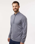Adidas A593, Men's Space Dyed Quarter-zip Pullover, Collegiate Navy Melange