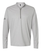 Adidas A593, Men's Space Dyed Quarter-zip Pullover, Grey One Heather