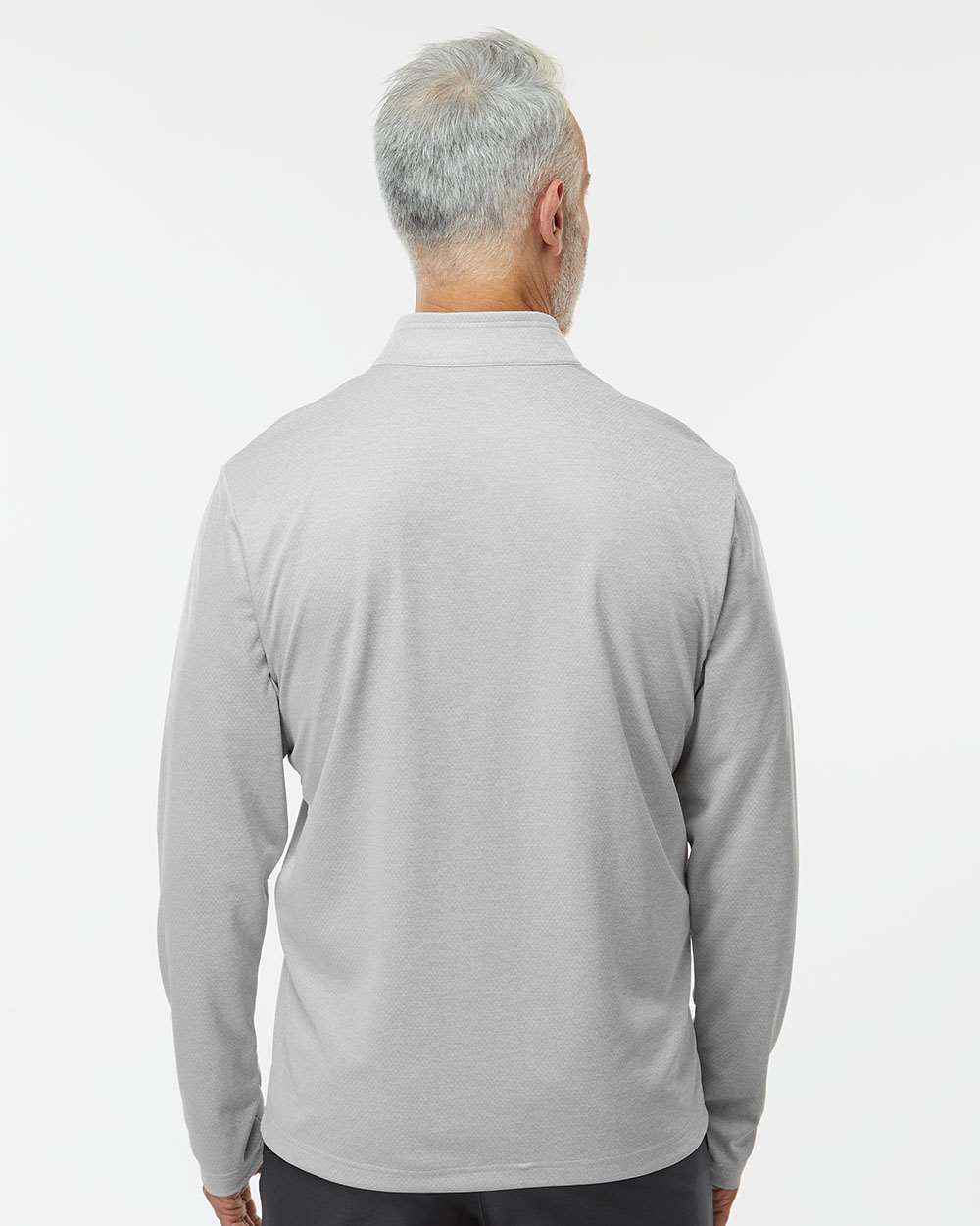 Adidas A593, Men's Space Dyed Quarter-zip Pullover, Grey One Heather