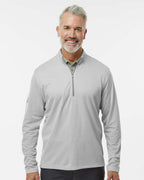 Adidas A593, Men's Space Dyed Quarter-zip Pullover, Grey One Heather