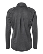 Adidas A594, Women's Space Dyed Quarter-zip Pullover, Black Melange