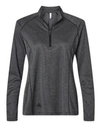 Adidas A594, Women's Space Dyed Quarter-zip Pullover, Black Melange
