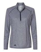 Adidas A594, Women's Space Dyed Quarter-zip Pullover, Collegiate Navy Melange