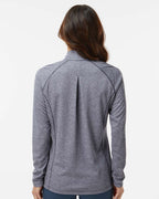 Adidas A594, Women's Space Dyed Quarter-zip Pullover, Collegiate Navy Melange