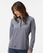 Adidas A594, Women's Space Dyed Quarter-zip Pullover, Collegiate Navy Melange