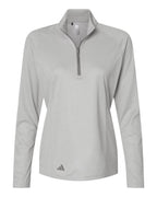 Adidas A594, Women's Space Dyed Quarter-zip Pullover, Grey One Heather