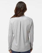 Adidas A594, Women's Space Dyed Quarter-zip Pullover, Grey One Heather