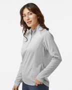 Adidas A594, Women's Space Dyed Quarter-zip Pullover, Grey One Heather