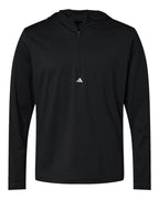 Adidas A596, Men's Lightweight Quarter-zip Hooded Pullover, Black
