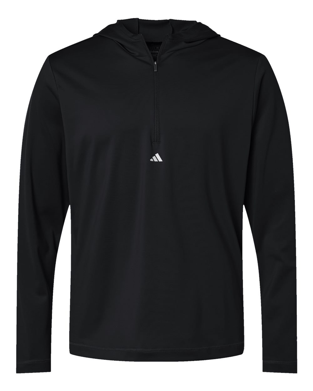 Adidas A596, Men's Lightweight Quarter-zip Hooded Pullover, Black