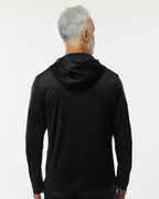 Adidas A596, Men's Lightweight Quarter-zip Hooded Pullover, Black