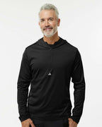 Adidas A596, Men's Lightweight Quarter-zip Hooded Pullover, Black