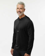 Adidas A596, Men's Lightweight Quarter-zip Hooded Pullover, Black
